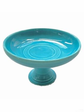 Fiestaware Homer Laughlin Co Turquoise Comport Pedestal Candy Dish RARE Vintage